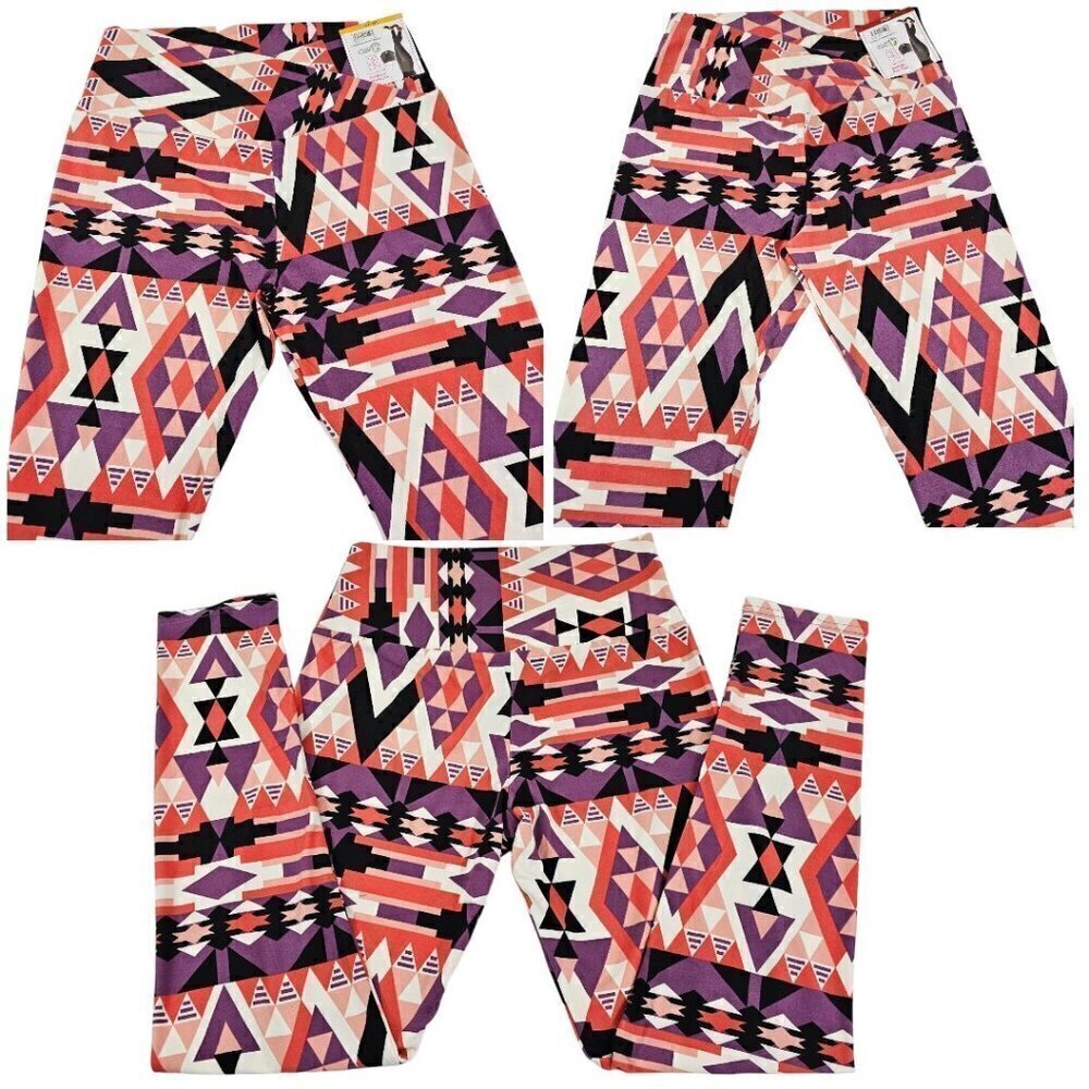 No Boundaries Sueded Crossover Waist Aztec Print Ankle Length Leggings NWT